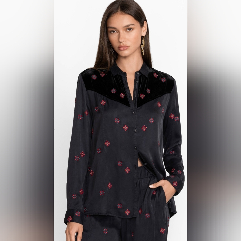 Johnny Was Maxine Western Seamed Shirt